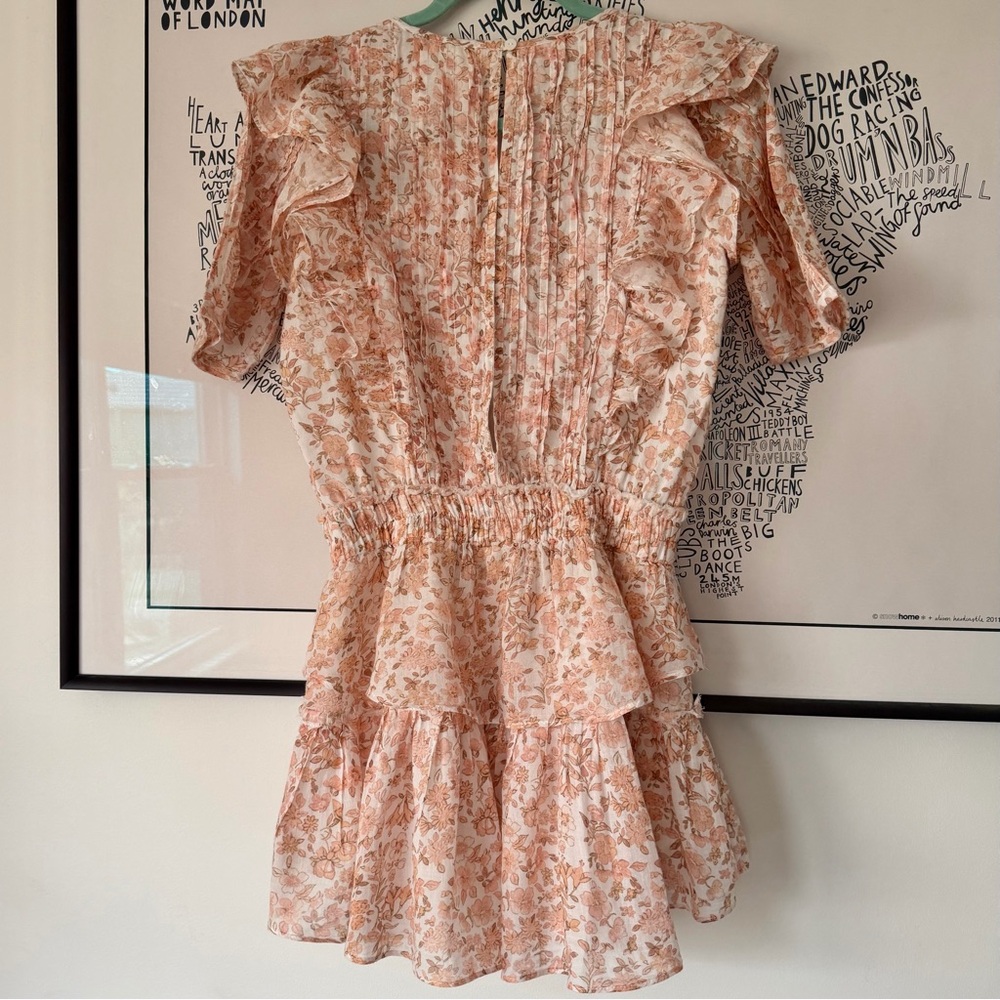 LOVESHACKFANCY Natasha Dress Vanilla Foam Ditsy Floral Print Size XS Cotton - Picture 12 of 16